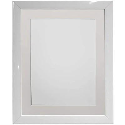 Image of FRAMES BY POST 0.75 Inch White Picture Photo Frame With Ivory Mount 6 x 4 Image Size 3 Plastic Glass
