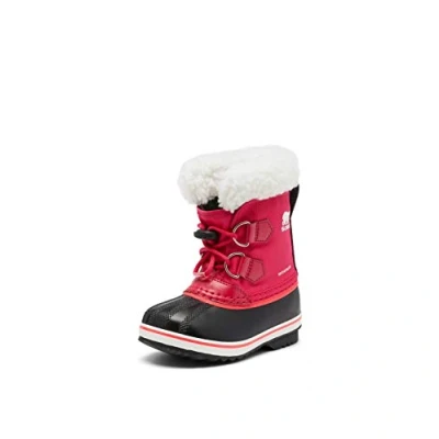 Image of Sorel Yoot Pac Nylon Wp Unisex Kids Winter Boots, Bright Rose 2023, 7 UK