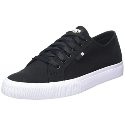 Image of DC Shoes Manual Unisex Trainers, Size: 7, Black/white Textile