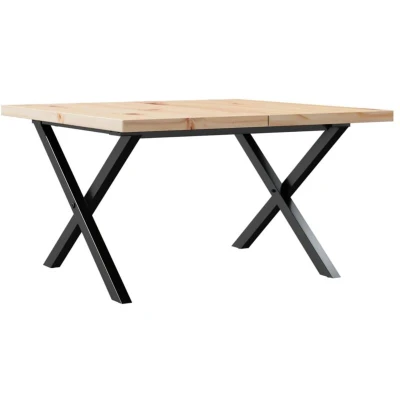 Image of vidaXL Coffee Table X Frame 60x60x40.5 cm Solid Wood Pine and Steel