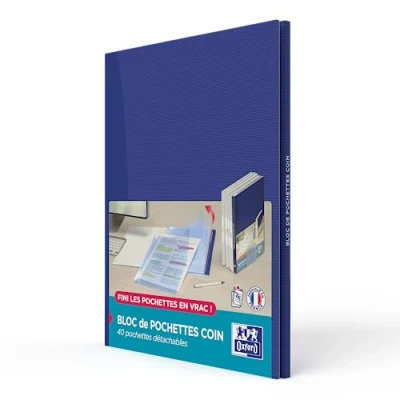 Image of Oxford Pad of 40 A4 Corner Pockets Smooth Polypropylene 9/100 Colourless