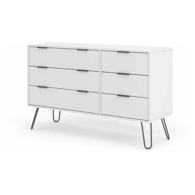Image of Core Products Augusta 3+3 Drawer Wide Chest of Drawers Driftwood, Grey, White(White)