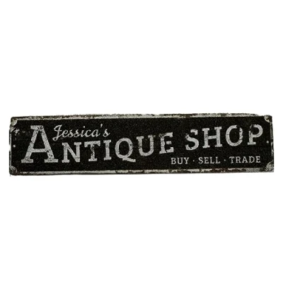 Image of Melody Jane Dolls House Antique Shop Sign Old Fashioned Store Accessory 1:12 Printed Card