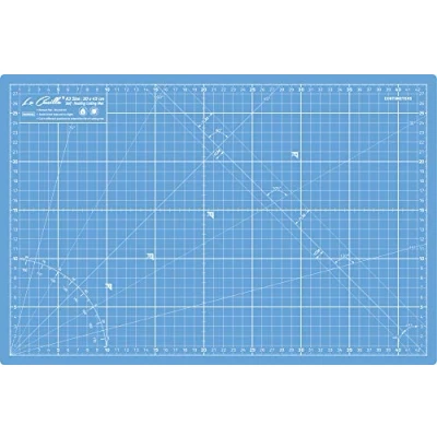 Image of La Canilla ® Self Healing Cutting Mat A3 (45x30cm 18x12&quot;) Double Sided Printed (CM &amp; Inches) 5 PVC Layers Patchwork, Quilting, Sewing, Fabric, Papercraft, DIY (Blue)