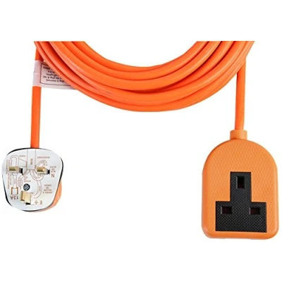 Image of PRO ELEC PELB1603 Rubberised Plastic 1 Gang Extension, Orange, 10m Lead