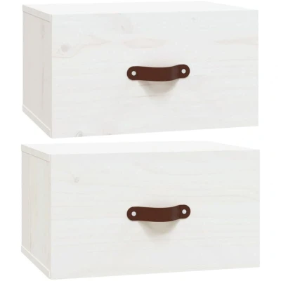 Image of vidaXL Wall mounted Bedside Cabinets 2 pcs White 40x29.5x22 cm