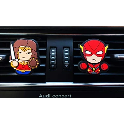Image of Coolest Novelty Car Air Fresheners! Marvel Avengers, Wonder Woman, Flash, Batman, Superman, Game Of Thrones, Deadpool... Transform Your Boring Car! (Justice League: Woman &amp; Flash) (Sweet Candy)