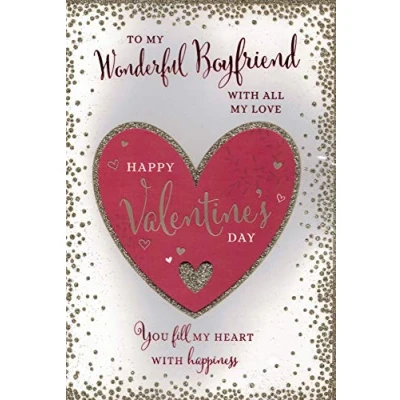 Image of to my wonderful boyfriend valentines day card***love heart****large 10 x 7 inches