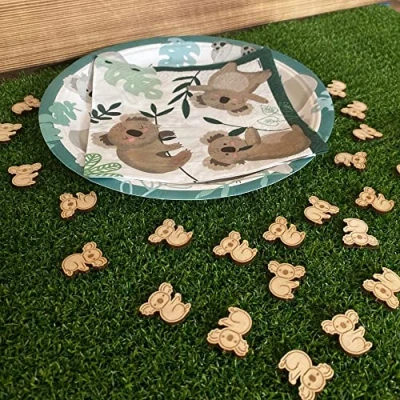 Image of koala Wooden Party table scatter, party, childrens decoration, confetti