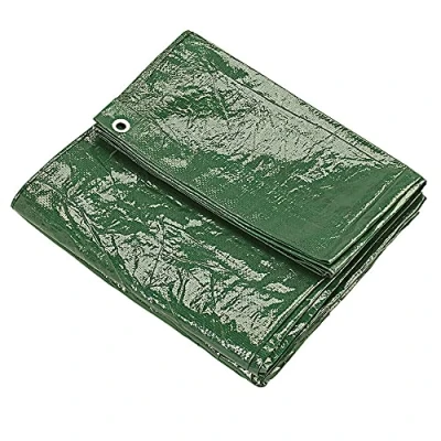 Image of KAV Universal Premium Cover 120 GSM Tarpaulin Waterproof Heavy Duty 18x24 ft Tarp with Eyelets Ground Sheet for Garden Furniture, Pool, Car, Truck GREEN, 5.4 m x 7.4
