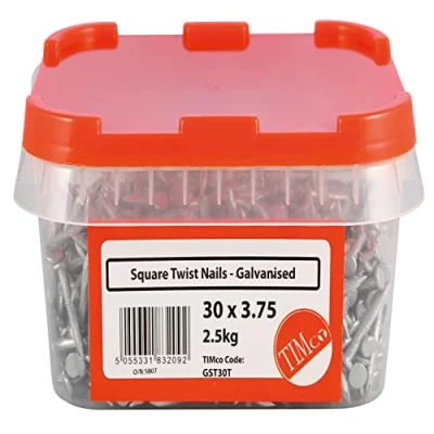 Image of TIMCO GST30T Square Twist Nails Galvanised 30 X 3.75 2.5KG Tub