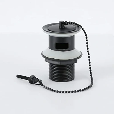 Image of Milano Elizabeth Traditional Basin Waste Plug Ball Chain Black