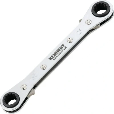 Image of Kennedy Imperial Double End Ring Ratchet Spanner, Chrome Vanadium Steel, Reversible, 1/2in. x 9/16in