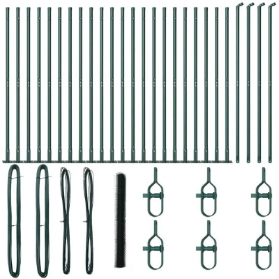 Image of vidaXL Hexagon Fence Green 1.6x50 m Steel