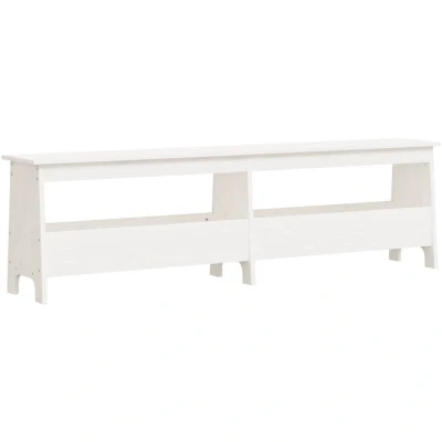 Image of vidaXL Hall Bench White 160x28x45 cm Solid Wood Pine