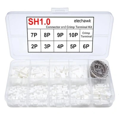 Image of SH1.0 Connectors and Crimp Terminal kit Compatible with JST SH Plugs 1.0mm Pitch for I2C Qwiic Stemma QT Wire FPV Drone Flight Controller SpeedyBee F405 Holybro Kakute H7