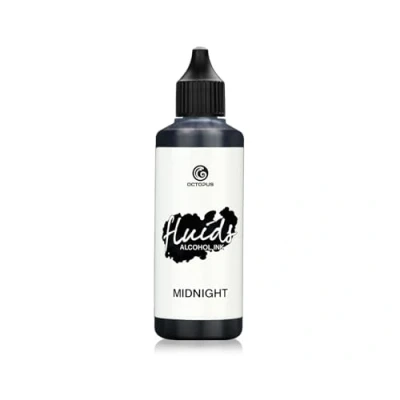 Image of Octopus 100 ml Fluids Alcohol Ink MIDNIGHT for fluid art and resin art, epoxy resin, black