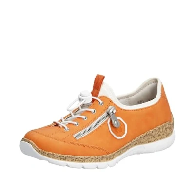 Image of Rieker Women&#039;s N4263 Loafer, Orange, 3.5 UK