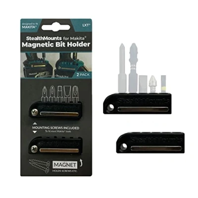 Image of StealthMounts Black Makita Magnetic Bit Holder Drill Organiser Perfect for Drills and Impacts (2 Pack)