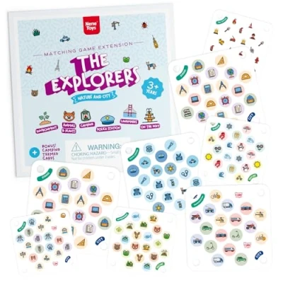 Image of Nene Toys Matching Game Extension [The Explorers] 24 Extra Nature and City Themed Patterns for Ladybug &amp; Unicorn Memory Enhanced Cognitive Development Play Ideal Kids 3+ Years