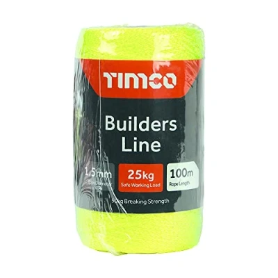 Image of TIMCO Builders Line Yellow Tube 1.5mm x 100m Ideal for staking sites prior to concreting, landscaping or bricklaying