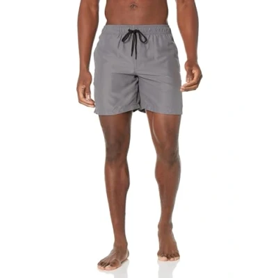 Image of Amazon Essentials Men&#039;s 7&quot; Quick Dry Swimming Trunks, Charcoal, L