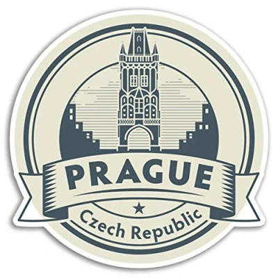 Image of 2 x 10cm Prague Czech Republic Vinyl Stickers Travel Sticker Luggage #17347 (10cm Wide)