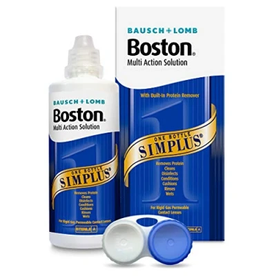 Image of Boston Simplus Multi Action Solution, 120ml Contact Lens Solution for Rigid Gas Permeable Lenses Clean, Disinfect, &amp; Condition with Case