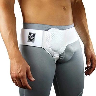 Image of EVERYDAY MEDICAL Hernia Belt for Men Inguinal Support Men, Adjustable Waist Strap Groin Support, Post Surgery Truss Suitable Left or Right Side White, Small/Medium