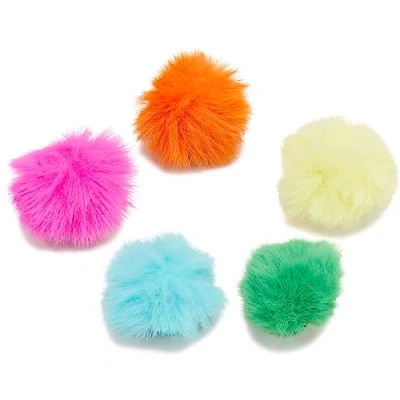 Image of Crocs Unisex&#039;s 80s Neon Puff Ball 5 Pack Shoe Charms, One Size