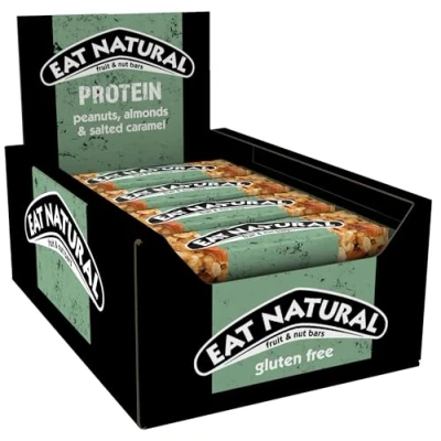 Image of Eat Natural Protein Peanuts, Almonds &amp; Salted Caramel Fruit Nut Bars 12 x 40g
