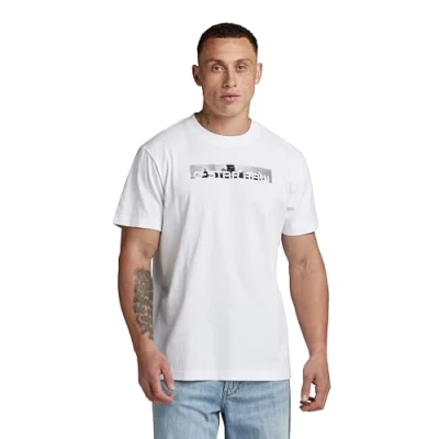 Image of G STAR RAW Men&#039;s Flight Deck Back Graphic Loose T Shirt, White (white D24425 C336 110), L