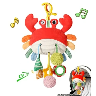 Image of Felly Baby Pram Toys 0 6 Months, Sensory Newborn 3 9 12 Rattle for Babies Fine Motor Skills Toys, Hanging Stroller Car Crib Boys Girls Gift
