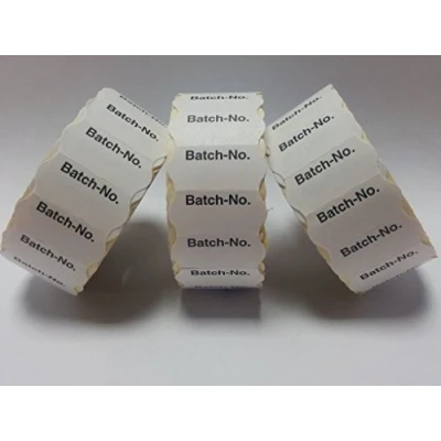 Image of CT4 26mm x 12mm Price Gun Labels Printed &#039;Batch No.&#039; 10 Rolls / 15,000
