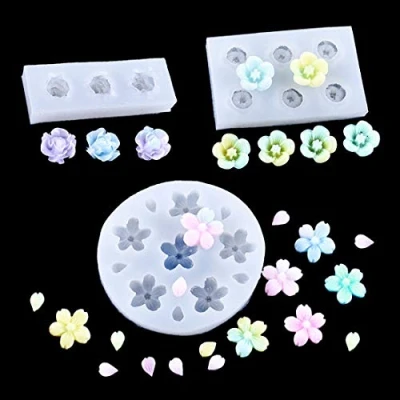 Image of FineInno 3D Flower Rose Silicone Mold Resin Mould Casting Molds for DIY Pendant Necklace Earring Bracelet Hand Jewelry Making (Mini Mould)