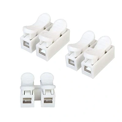 Image of Aiqeer 100 Pcs CH2 Spring Wire Connectors, Electrical Cable Clamp Terminal Block Connector, Quick Connector