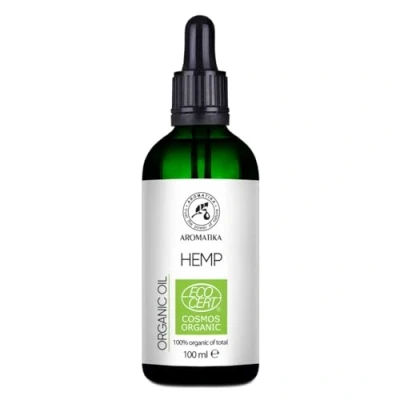 Image of Hemp oil Organic 100ml Seed Cold Pressed Vegan 100% Natural Extract in Light Protection Glass Bottle for Skin Care Hair