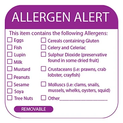 Image of bar@drinkstuff Food Allergen Warning Labels, Case of 9000