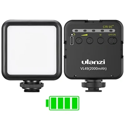 Image of ULANZI VL49 Camera Light, Led Video Light Dimmable with 2000 mAh Battery, Portable Photography Rechargeable, Brightness Adjustable for Youtube,Studio,Livestreaming,DSRL,Camcorder Shooting