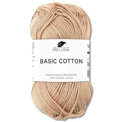 Image of Frida&#039;s Wollhaus Pro Lana 50 g Basic Cotton Knitting Crochet Wool Yarn 64 Colours (08 Light Brown)