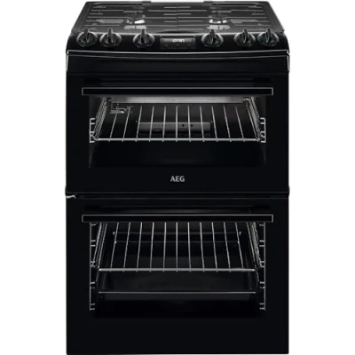 Image of AEG CGX6130ACB 60cm Freestanding Gas Cooker with Double Oven in Black