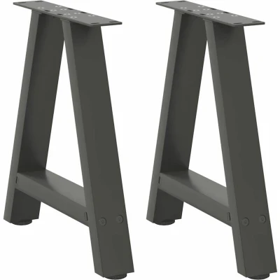 Image of vidaXL Coffee Table Legs A Shaped 2 pcs Anthracite 50x(42 43) cm Steel