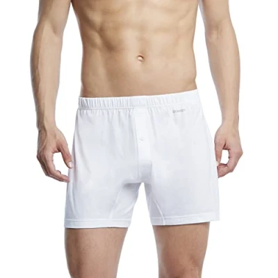 Image of 2(X)IST mens Pima Cotton Knit Boxer, White, Medium