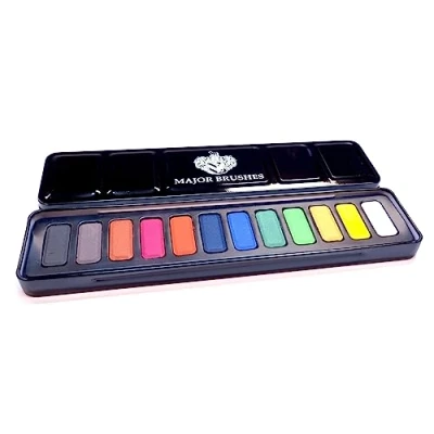 Image of Major Brushes 12 Block Premium Watercolour Tin