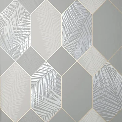 Image of Fine Decor UK Miami 2021 Tropical GEO Grey