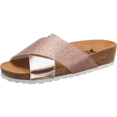 Image of Lico Women&#039;s Bioline Prime Mules, Pink (Rose/Glitter Rose/Glitter), 4.5 UK