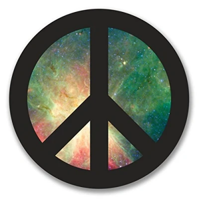 Image of 2 x 10cm Peace Vinyl Sticker Symbol Camper Van Badge Surf Stars Space #6363 (10cm 10cm)