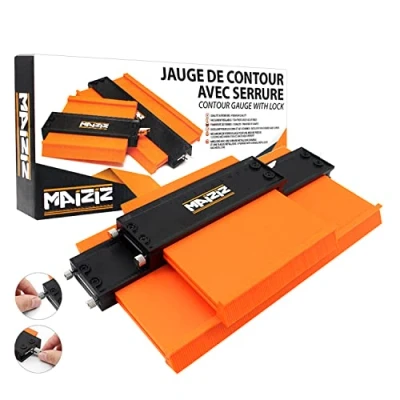 Image of Lockable Contour Gauge Tool Aluminium Copier with Adjustable Lock (4.7 inches + 9.8 Inches) Shape Profile Duplicator