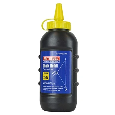 Image of Faithfull FAICPYELLOW Builders Chalk Line Powder Refill Yellow 250g (8oz)