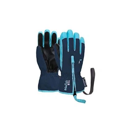 Image of Reusch Unisex Babies Ben Comfortable Warm and Windproof Ski Gloves, Everyday Baby Snow Gloves for Sledging, Winter 4503 Dress Blue/Bachelor Butt, III